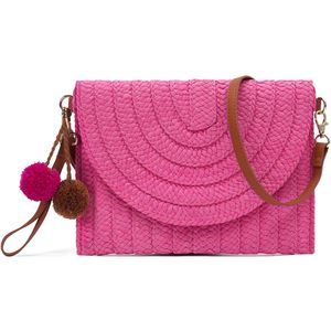 Crossbody Beach Straw Bags Pink Small Purse Cute Clutch Handbags ^_^